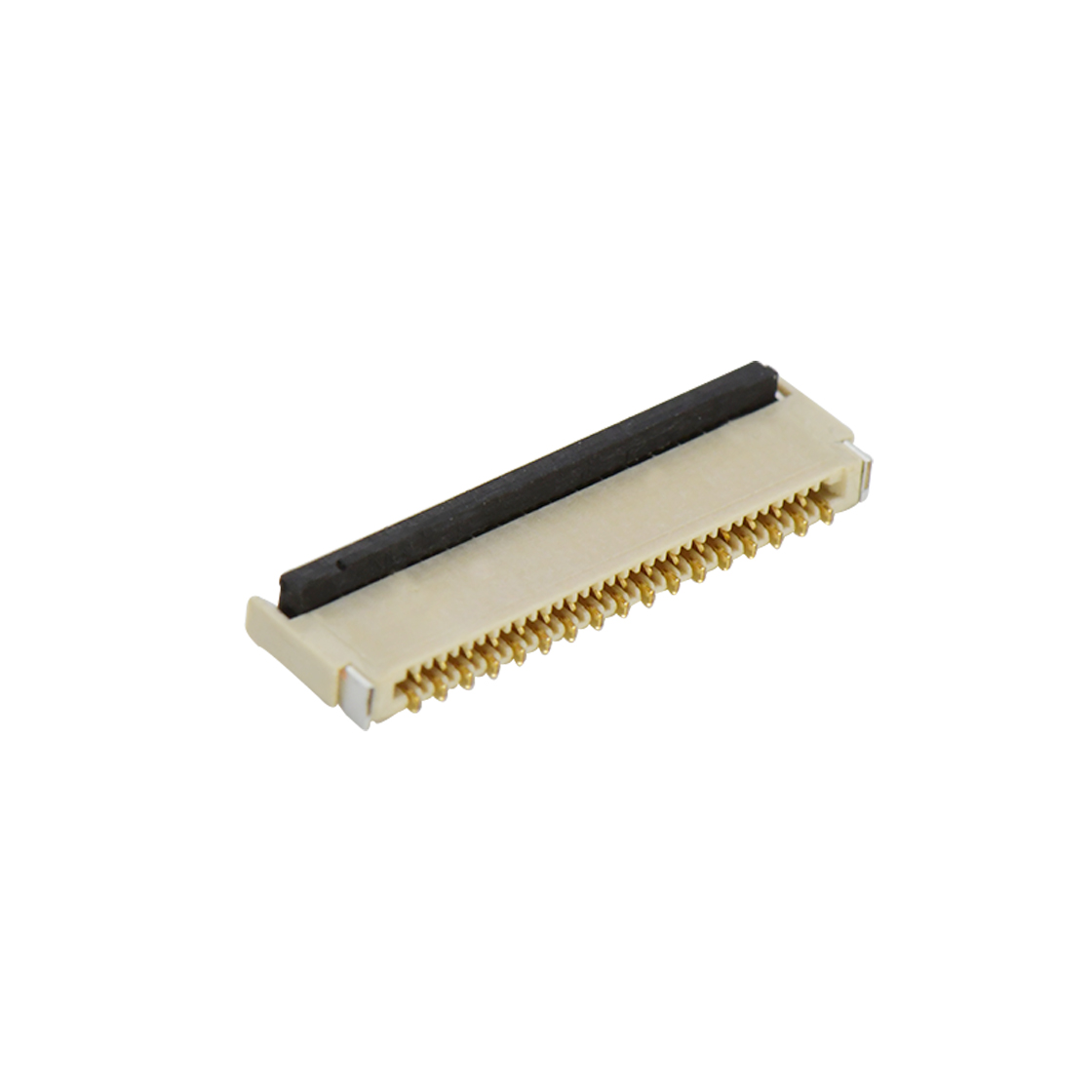 Pitch 0.30mm H1.0mm双排卧贴后掀盖双面接 FPC 33pin 本色 镀全金G/F